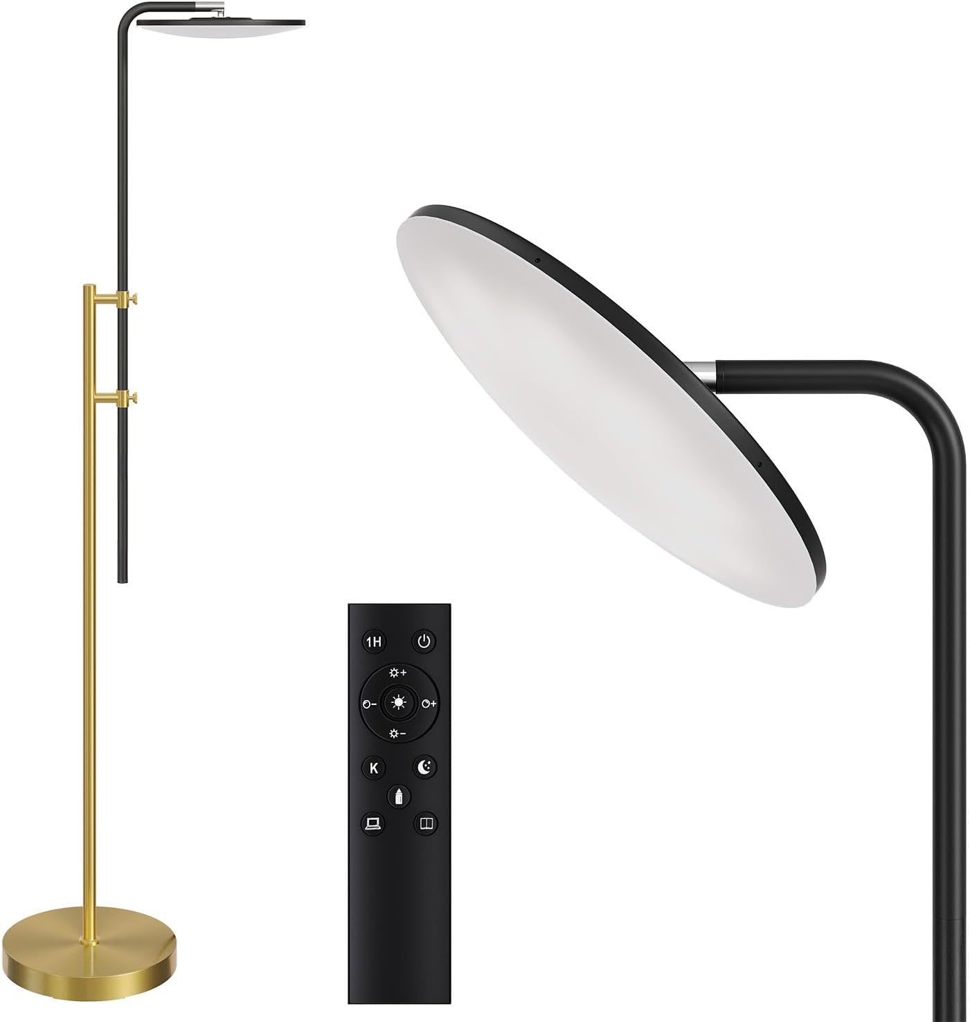 SUNMORY 32W/3000LM Floor Lamps, Super Bright LED Standing Lamp with Remote Control, Adjustable Tall Lamp with 350°Rotating Head, Modern Dimmable Torchiere Corner Lamp for Living Room, Bedroom, Office