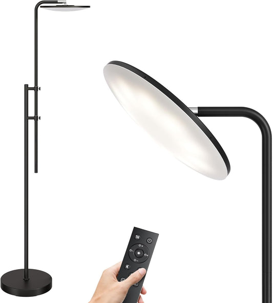 SUNMORY 32W/3000LM Floor Lamps, Super Bright LED Standing Lamp with Remote Control, Adjustable Tall Lamp with 350°Rotating Head, Modern Dimmable Torchiere Corner Lamp for Living Room, Bedroom, Office