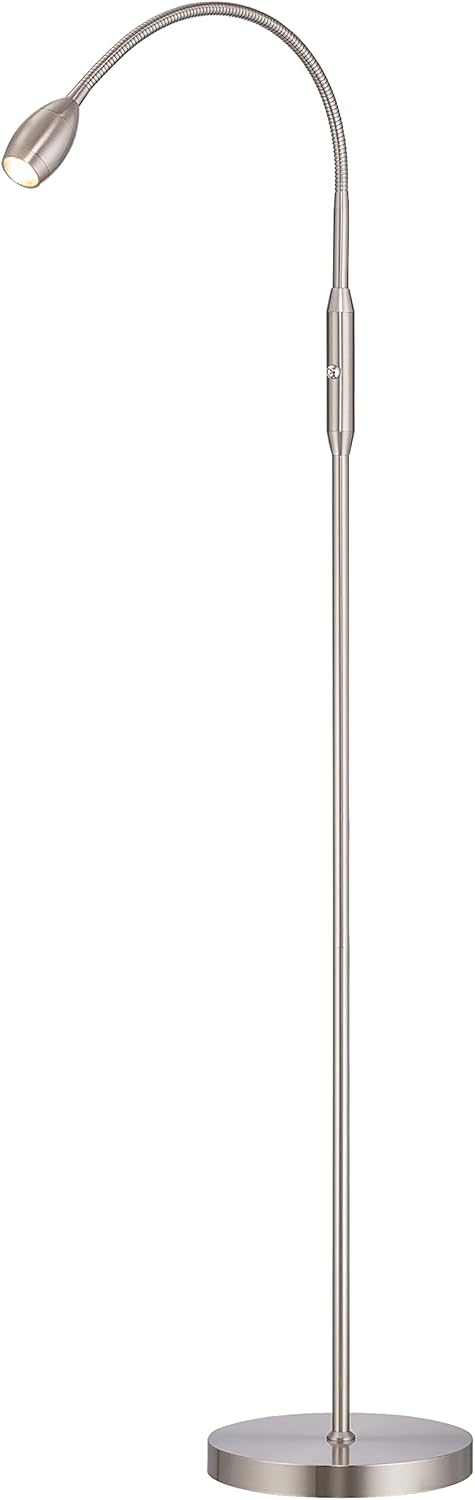 O’Bright Ray – Adjustable LED Beam Floor Lamp, Dimmable and Zoomable Spotlight, Flexible Gooseneck, Reading/Crafting Standing Lamp, Work Table Light, Matte Black