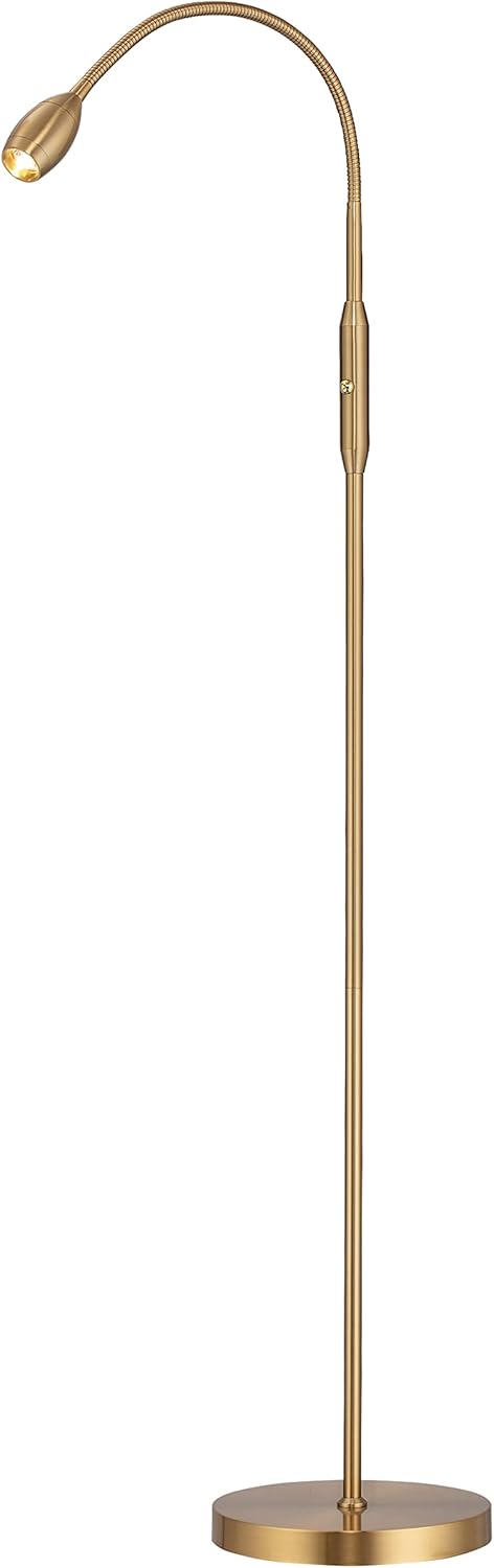 O’Bright Ray – Adjustable LED Beam Floor Lamp, Dimmable and Zoomable Spotlight, Flexible Gooseneck, Reading/Crafting Standing Lamp, Work Table Light, Matte Black