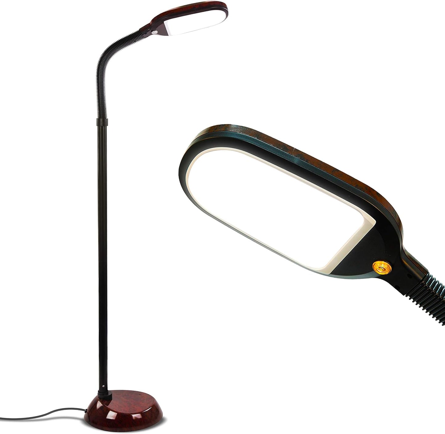 Brightech Litespan - Bright LED Floor Reading Lamp for Over Chair Crafts and Reading, Estheticians' Light for Lash Extensions, Adjustable Standing Lamp for Living Room, Bedroom, Office - Jet Black