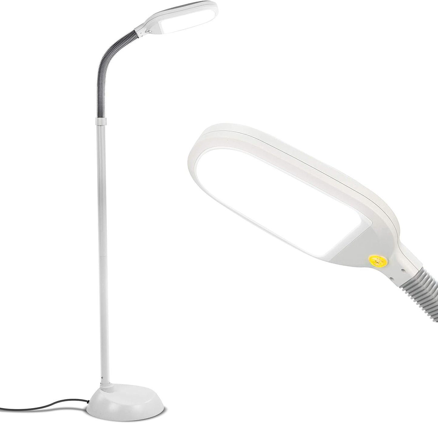 Brightech Litespan - Bright LED Floor Reading Lamp for Over Chair Crafts and Reading, Estheticians' Light for Lash Extensions, Adjustable Standing Lamp for Living Room, Bedroom, Office - Jet Black